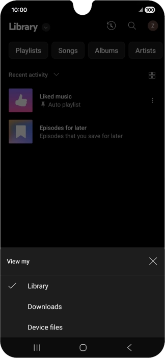 Press the required category and go to the required audio file.
