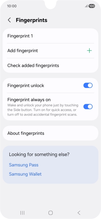 Press the indicators next to the required settings to turn them on or off.