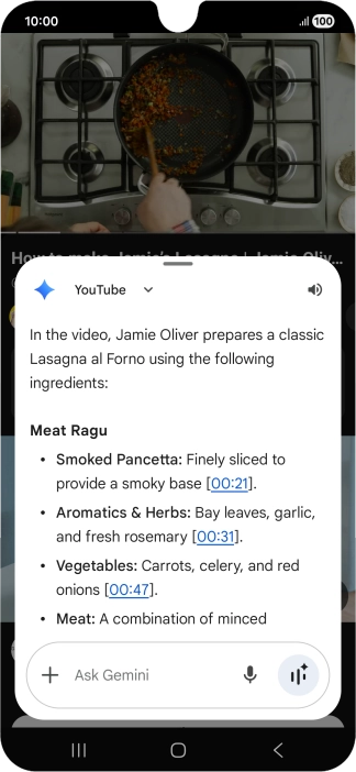 The answer from Gemini to your question is displayed.
