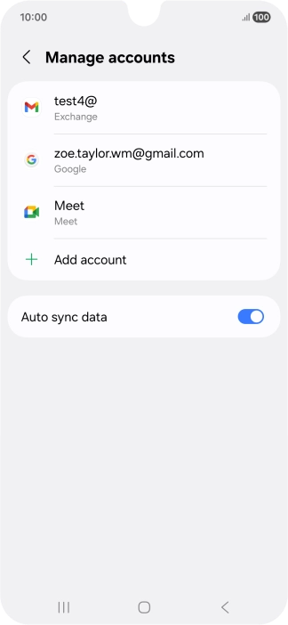 Press the required email account.