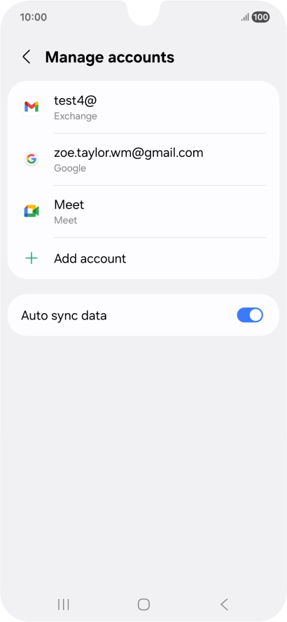 Press the required email account.