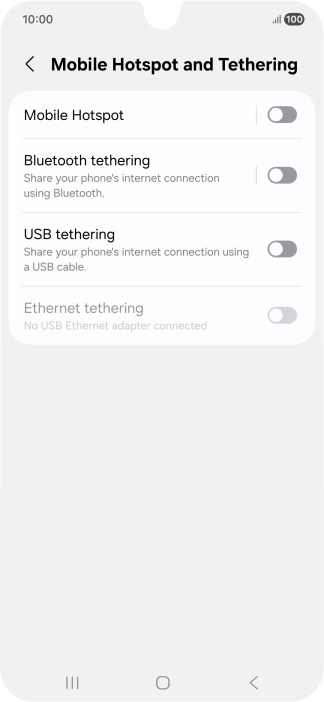 Press Mobile Hotspot.
