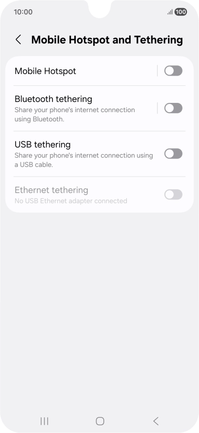 Press Mobile Hotspot.