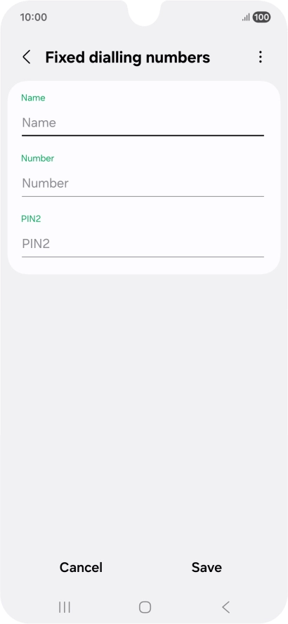 Press Name and key in the required name.
