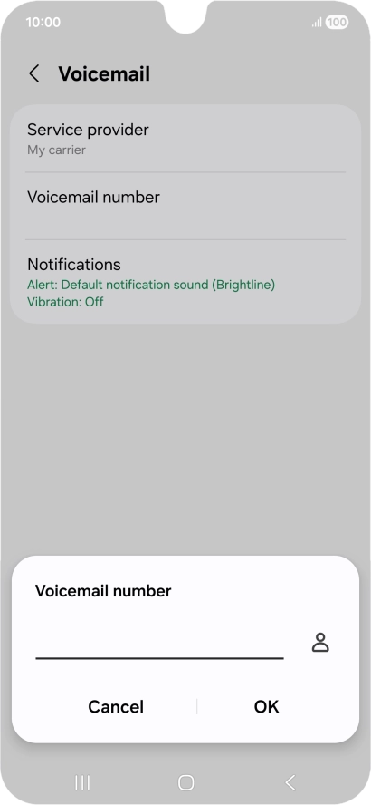 Key in +447836121121 and press OK.