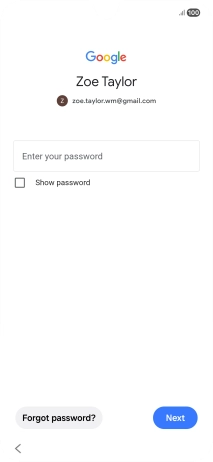 Press Enter your password and key in the password for your Google account.