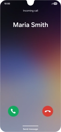 Press and drag the accept call icon right.