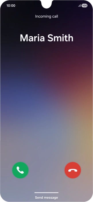 Press and drag the accept call icon right.