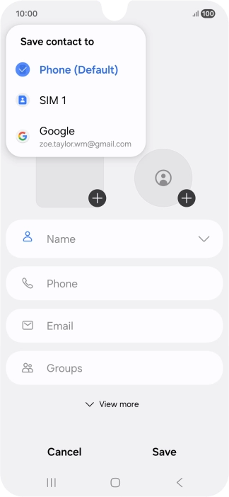 Press the required Google account.