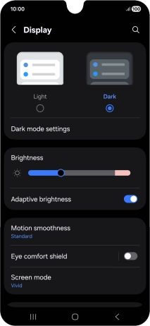Press Dark mode settings.