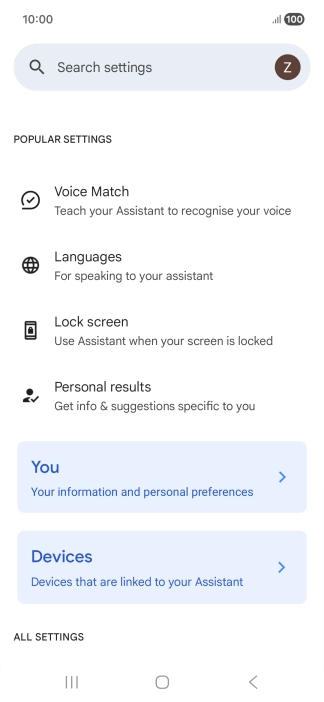 Press Voice Match and follow the instructions on the screen to turn automatic activation of Google Assistant on or off.