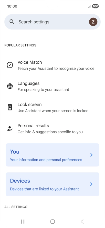 Press Voice Match and follow the instructions on the screen to turn automatic activation of Google Assistant on or off.