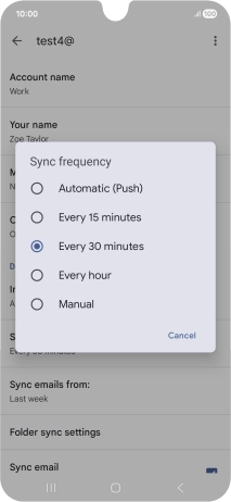 Press the required setting.