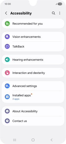 Press Vision enhancements and follow the instructions on the screen to select the required settings.