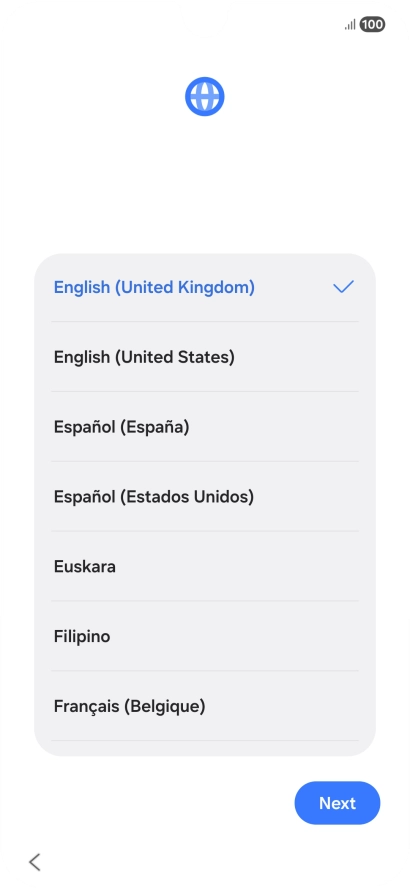 Press the required language.