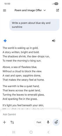 You can ask Gemini to generate a text based on your description.