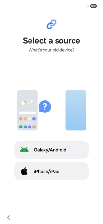 Press the required setting and follow the instructions on the screen to transfer the content from another phone.