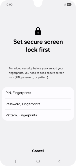 Press the required phone lock code and follow the instructions on the screen to create an additional phone lock code.