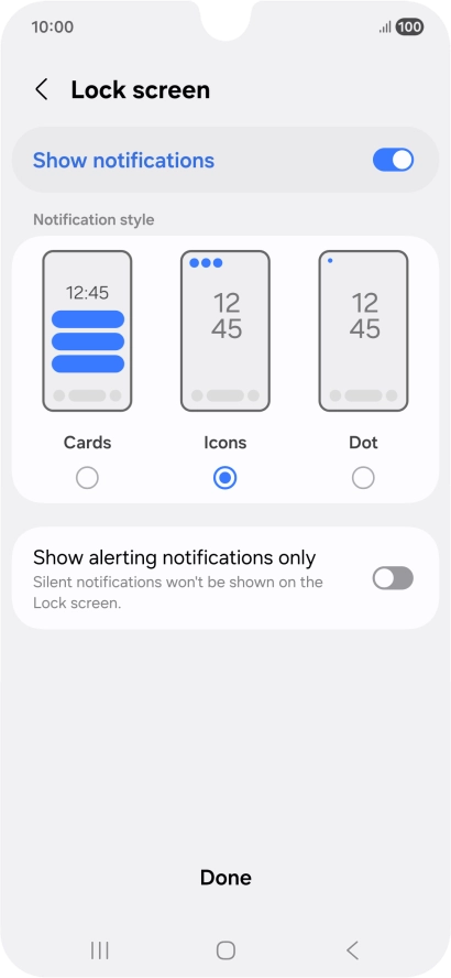 Press the required settings to turn them on or off.