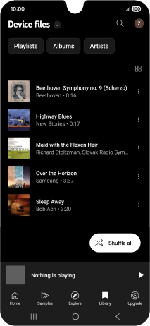 Press the required audio file.