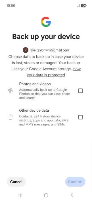 Press the fields next to the required data types to select them.