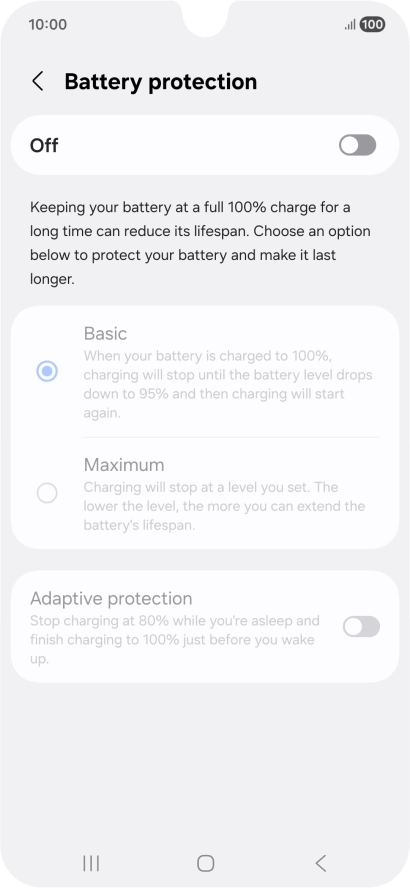 Press the indicator to turn the function on or off.