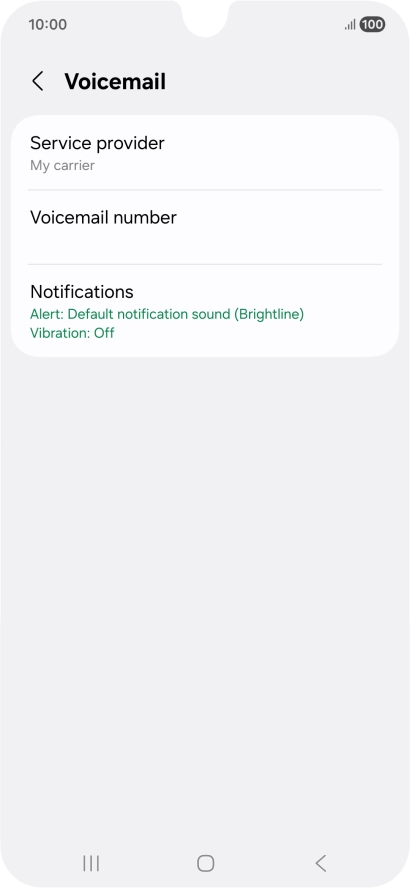 Press Voicemail number.