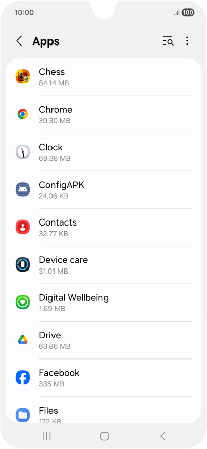 Press the required app.