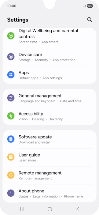 Press Software update.