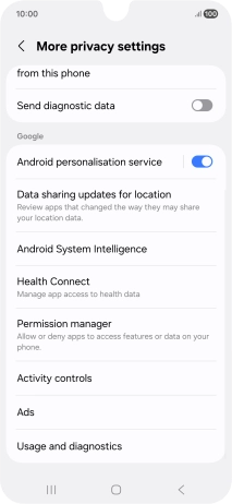 Press Permission manager.