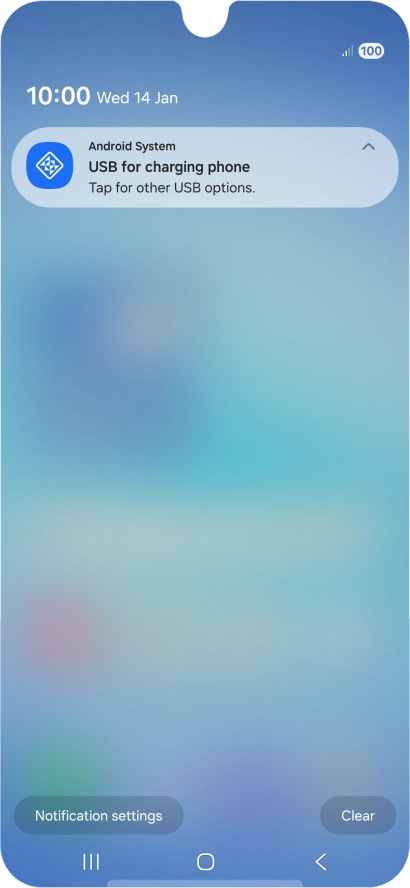 Press Tap for other USB options..