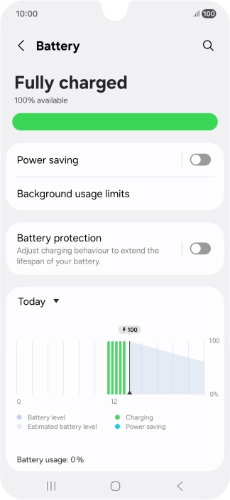 Press Battery protection.