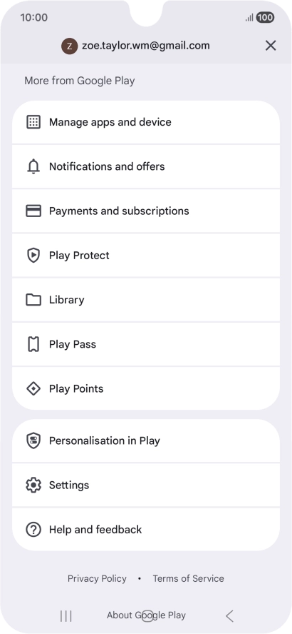 Press Manage apps and device.