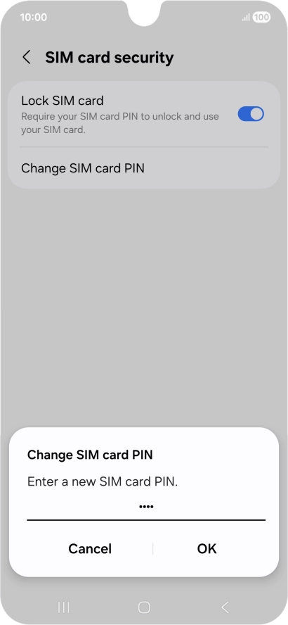 Key in a new four-digit PIN and press OK.