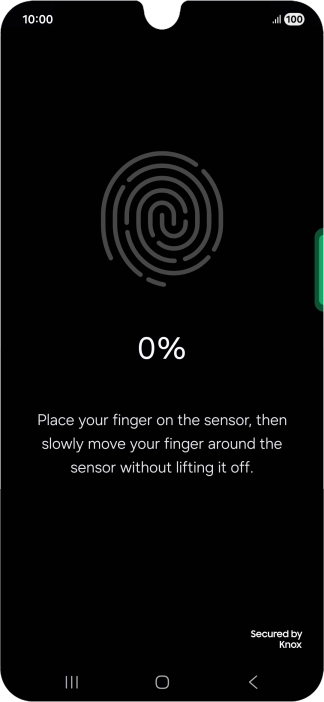 Follow the instructions on the screen to create the phone lock code using your fingerprint.