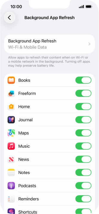 Press Background App Refresh.