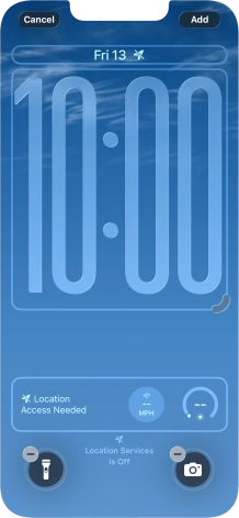 To customise the way the lock screen date is displayed, press the date widget and follow the instructions on the screen to select the required widget display mode.
