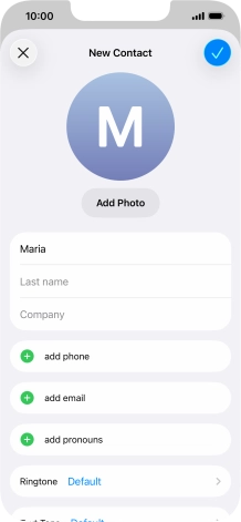 Press Last name and key in the last name. Press Last name and key in the last name.