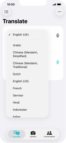 Press the required source language. Press the required source language.
