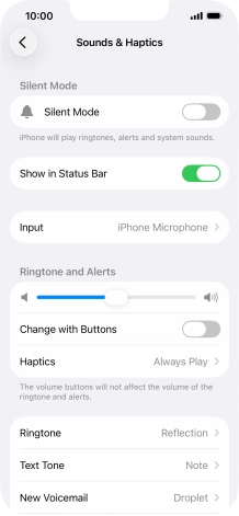Press the indicator next to 