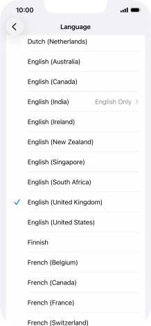Press the required language. Press the required language.
