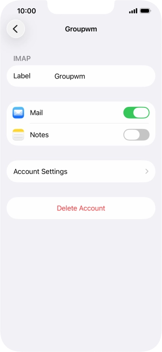Press Account Settings.