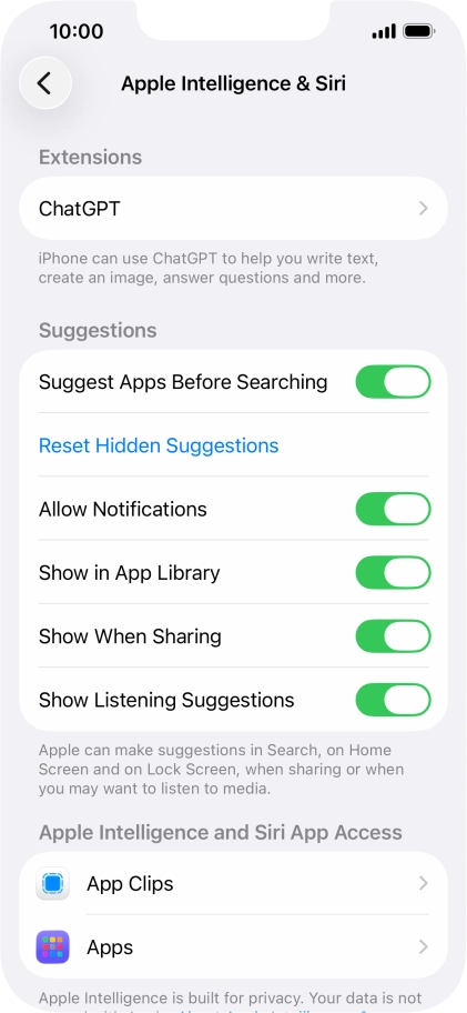Press ChatGPT and follow the instructions on the screen to turn use of ChatGPT on or off. Press ChatGPT and follow the instructions on the screen to turn use of ChatGPT on or off.