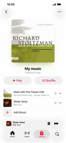 Press the song title. Press the song title.