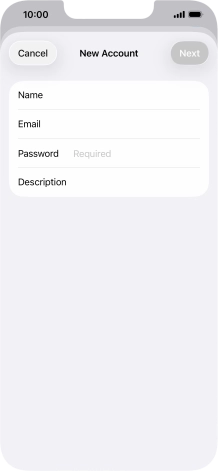 Press Password and key in the password for your email account.