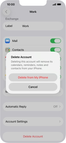 Press Delete from My iPhone. Press Delete from My iPhone.