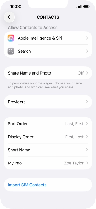 Press Import SIM Contacts. Press Import SIM Contacts.