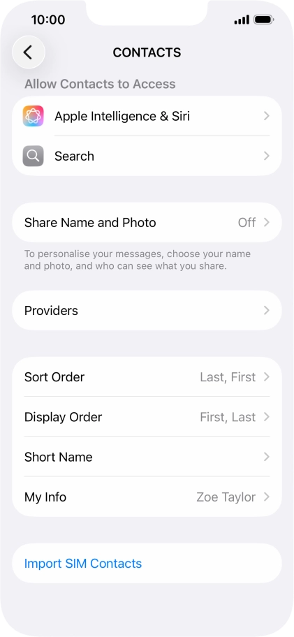 Press Import SIM Contacts. Press Import SIM Contacts.