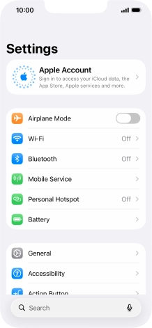Press Apple Account.