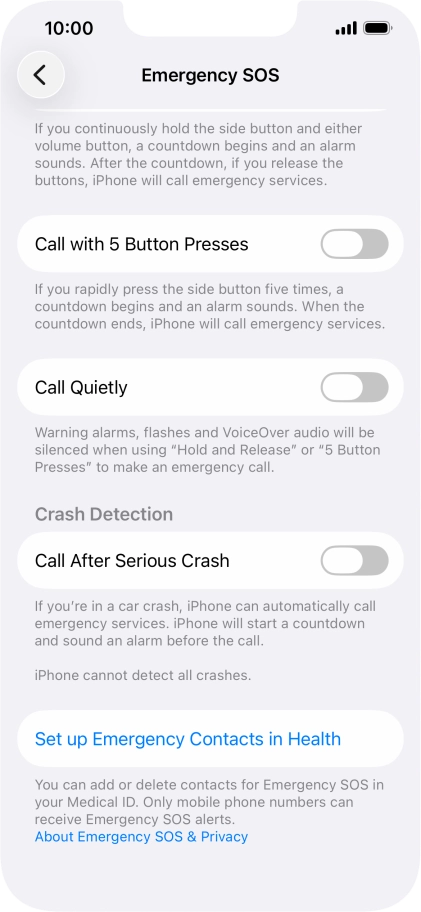 Press the indicator next to 